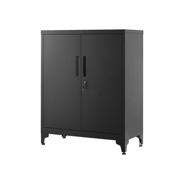 Metalen kast - zwart - verstelbare planken - stevig - 40 x 80 x 90 cm