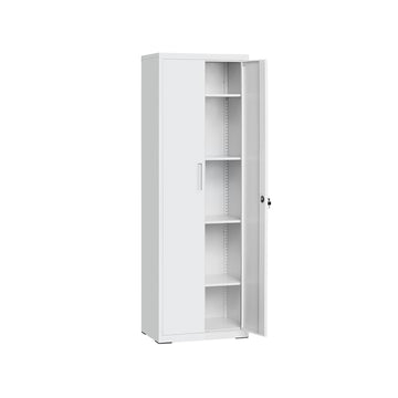 Metalen opbergkast, hoge kast, grijs, verstelbare planken, 40 x 60 x 180 cm