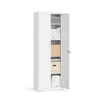 5-laags opbergkast metaal 40x60x180 cm wit