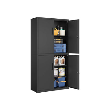 Stalen opbergkast - archiefkast - maximale ruimtebenutting - 40 x 80 x 180 cm - mat zwart