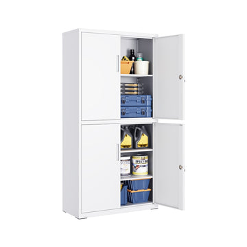 Archiefkast met 4 deuren en 5 niveaus | Matwit | 80x40x180 cm