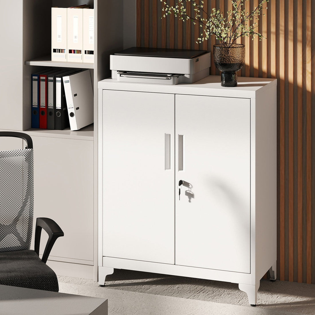 Archivschrank - Büroschrank - Stahl - 40 x 80 x 90 cm - sicher & langlebig - mattgrau