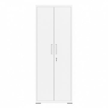Metalen opbergkast met verstelbare planken, deuren en slot | Wit | 60,1x40,2x180 cm