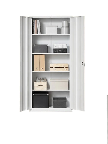 Multifunctionele archiefkast - opbergkast - gepoedercoat staal - 40x80x180 cm - mat wit