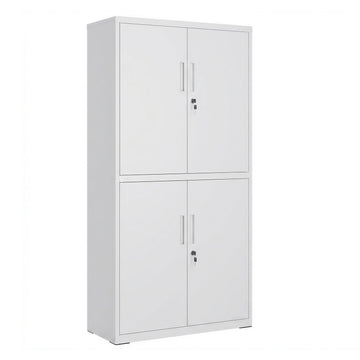 Archiefkast opbergkast met 4 deuren en 2 sloten | Grijs | 80x40x180 cm