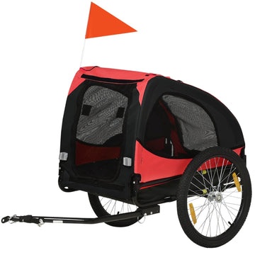 Hondentrailer voor avontuurlijke uitstapjes | Kleur: Rood | Afmetingen: 71x140x83 cm
