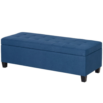 Opbergbankje met opbergruimte | Kleur: Blauw | Afmetingen: 125.1x48.9x41.3 cm