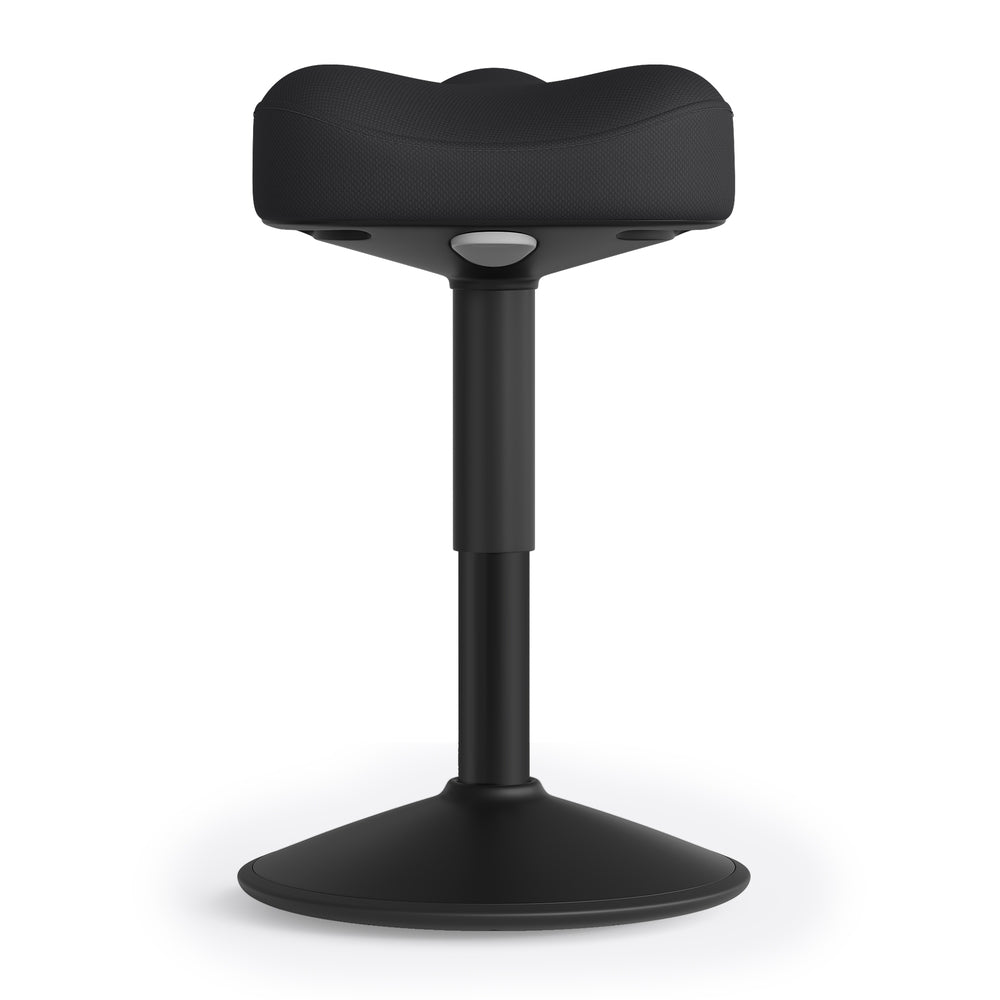 Verstellbarer Stehhocker mit Sattelsitz und Schaukeleffekt | Schwarz | 36,5x34x48-65,5 cm