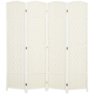 4-delig kamerscherm met netwerkpatroon | Kleur: Wit | Afmetingen: 180x1.7x180 cm
