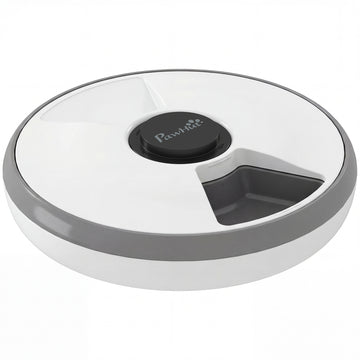 Automatische voerautomaat met timer voor huisdieren | Kleur: Grau | Afmetingen: 31,5x31,5x8,3 cm