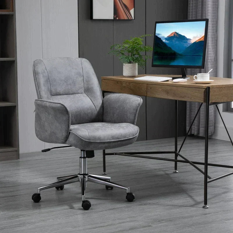 Ergonomischer Bürostuhl - Stoffstuhl | Farbe: Hellgrau | Abmessungen: 69x67x92-102 cm