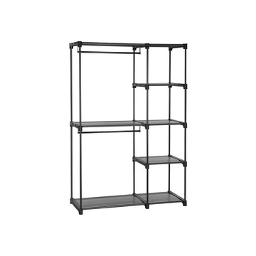 Open kledingkast met 2 kledingroedes - zwart - 112 x 43 x 165 cm