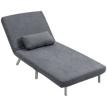 3-in-1 fauteuil-bed - Opvouwbare slaapstoel | Kleur: Grijs | Afmetingen: 75x60x83 cm