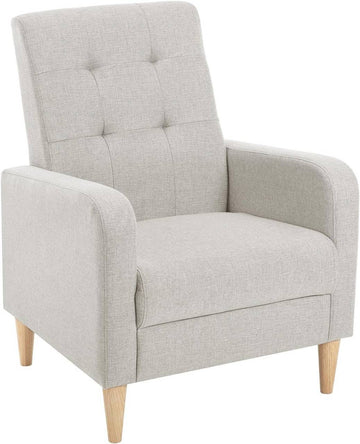 Oorfauteuil met armleuningen massiefhouten poten | Lichtgrijs | 68x73,5x90,5 cm