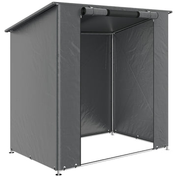 Garagetent voor fietsen en tuingereedschap | Kleur: Donkergrijs | Afmetingen: 120x187x204 cm