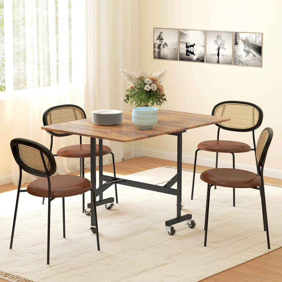 Opvouwbare eettafel | Kleur: Bruin | Afmetingen: 120x80x73 cm