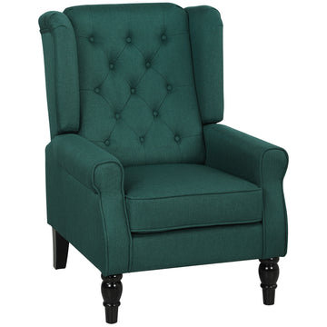 Oorfauteuil - Dik gevoerde fauteuil | Kleur: Donkergroen | Afmetingen: 74x86x102 cm