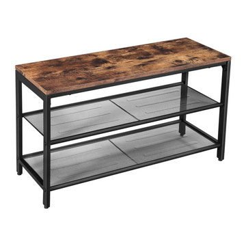 Schoenenkast - schoenenrek - schoenenbank - rustiek bruin - industrieel - 80 x 30 x 44,5 cm