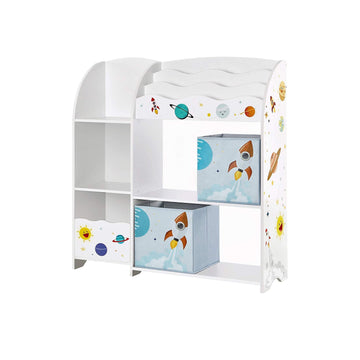 Speelgoedrek voor kinderen - Kinderboekenkast - Opberger - Wit - 93 x 30 x 100 cm