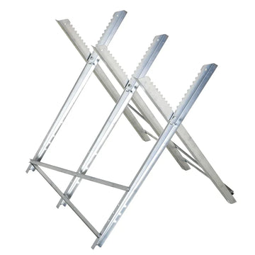 Opvouwbare zaagbok - Metalen zaagbok | Kleur: Zilver | Afmetingen: 83x83x79 cm