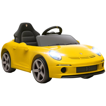 Elektrische kinderauto RUF GT met afstandsbediening | Kleur: Geel | Afmetingen: 65,5x108x47 cm