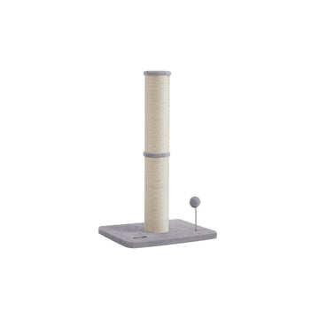 Grijze krabpaal voor katten - sisaltouw - MDF - pluche - 50 x 40 x 85 cm - 5 kg