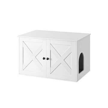 Wit kattenbakmeubel - MDF/spaanplaat - kattenbakombouw - 80 x 53 x 50 cm