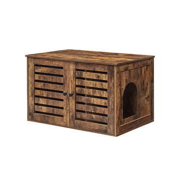 Kattenbakmeubel - Kattenbak-kast - Kattenhuis - Spaanplaat - Vintagebruin - 80 x 53 x 49,2 cm