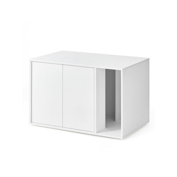 Kattenbak-kast - kattenmeubel - push-to-open deuren - sneeuwwit - 80 x 50 x 50 cm