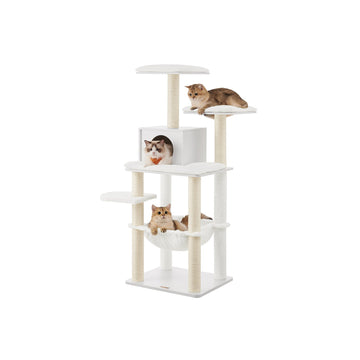 Kattenkrabpaal met sisal en pluche, 55 x 45 x 138 cm