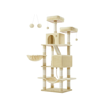 Grote krabpaal voor katten - klimtoren - pluche - 55 x 45 x 168 cm