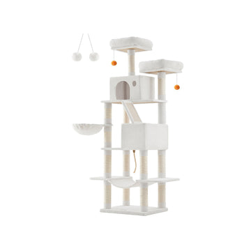 Kattenkrabpaal - krabpaalboom - sisal - spaanplaat - 60 x 50 x 206 cm