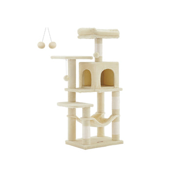 Kattenkrabpaal - Kattenboom - Klimrek - Pluche - Sisaltouw - 45 x 35 x 112 cm