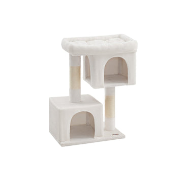 Krabpaal - Kattenboom - Kattenhuis - Spaanplaat Pluche Sisal - 68 x 48 x 101 cm - Crème - 14,3 kg