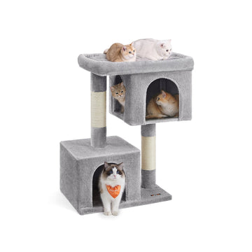 Kattenkrabpaal - kattenboom - klimrek - spaanplaat, pluche, sisal - 68 x 48 x 101 cm