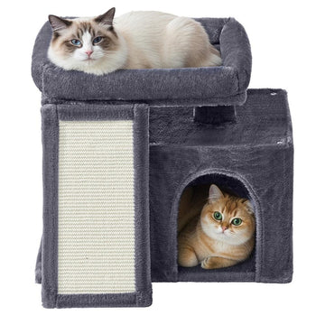 Kleine kattenboom met krabplank | Donkergrijs | 39,2x51x46,4 cm
