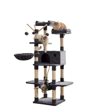 XXL krabpaal voor katten - kattenspeelgoed - activiteitentoren - stabiel - 50 x 50 x 164 cm