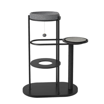 Moderne kattenboom | Zwart | 43x80x107 cm