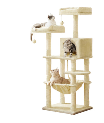 Kattenkrabpaal - Klimtoren - Activiteitscentrum - stabiel & leuk - 55 x 45 x 143 cm