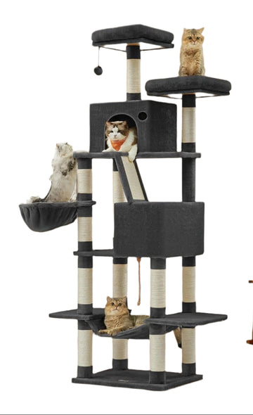 Krabpaal 206 cm - 13 krabpalen - ruimtebesparend - 60 x 50 x 206 cm