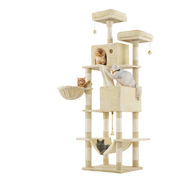 Kattenkrabpaal - Kattenboom - 13 krabpalen - Duurzaam sisal - 60 x 50 x 206 cm