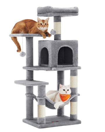 Kattenboom met meerdere etages, krabpaal, 45 x 35 x 112 cm