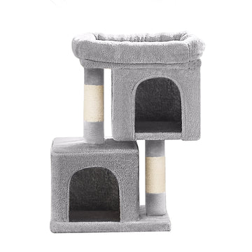 Krabpaal, kattenboom, kattenhuis voor grote katten tot 3 kg | Lichtgrijs | 40x30x67 cm