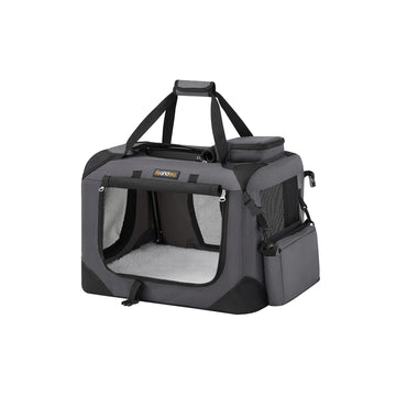 Draagbare hondenbench, metalen frame, fleece, PVC, 50 x 35 x 35 cm