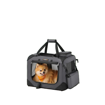 Grijze honden transportbox - draagbare bench - veilig reizen - 50 x 35 x 35 cm