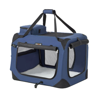 Transportbox voor huisdieren - hondenbench - blauw, zwart - 60 x 40 x 40 cm