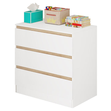 Wickelkommode met 3 lades voor baby | Wit | 80x48x78 cm