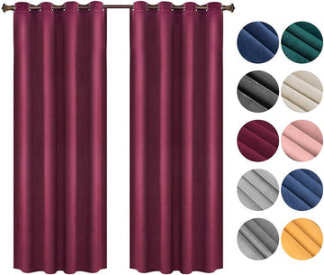 Verduisteringsgordijnen met ogen 2 stuks | Bordeaux | 140x270 cm