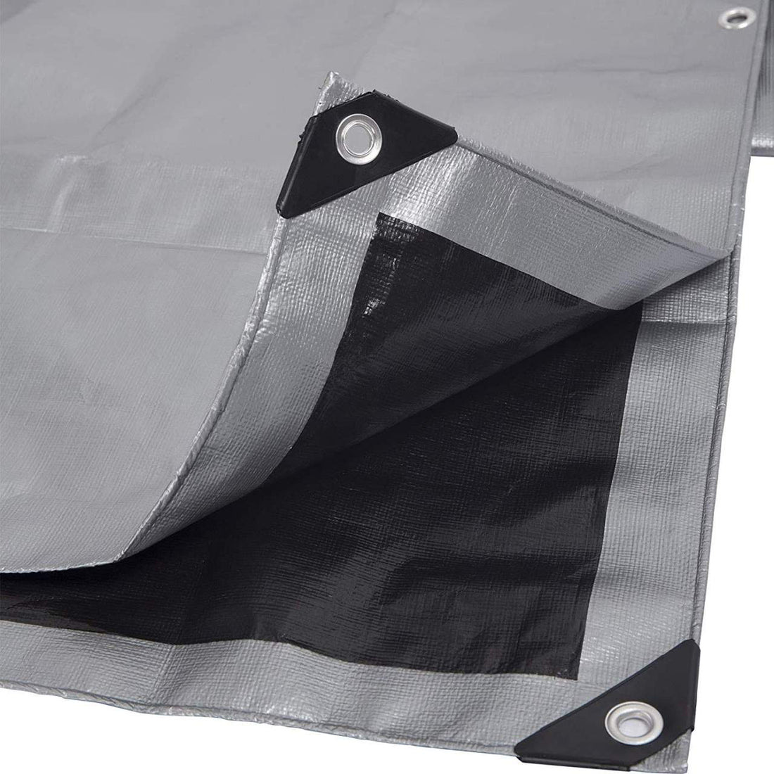 Vattentät presenning med öljetter 180 g/m² | Grå-Svart | 300x500 cm
