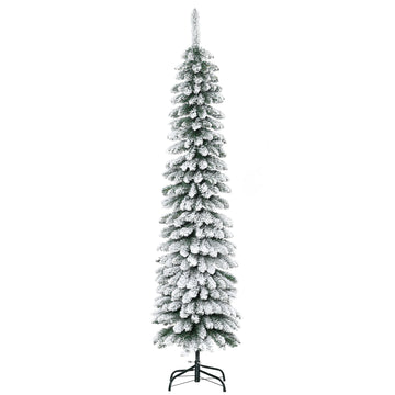 Besneeuwde kunstkerstboom 180 cm slim groen/wit | Kleur: Groen/Wit | Afmetingen: 46x46x180 cm